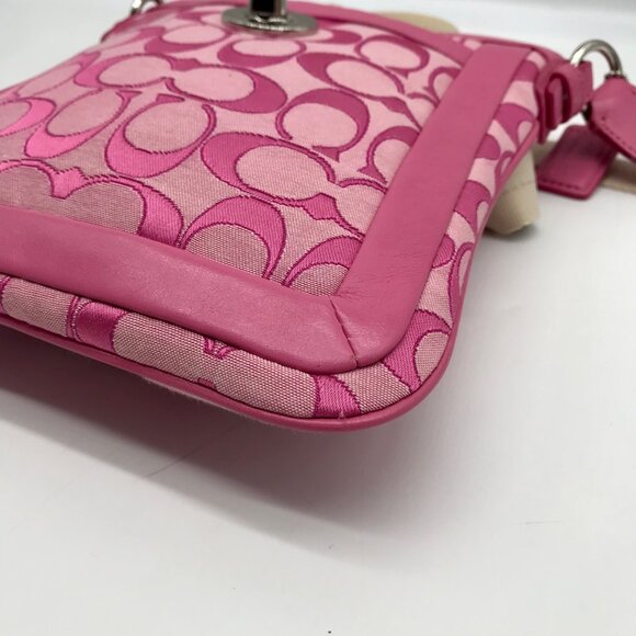 Coach Pink Signature Canvas Crossbody Bag 42664 - Picture 6 of 11